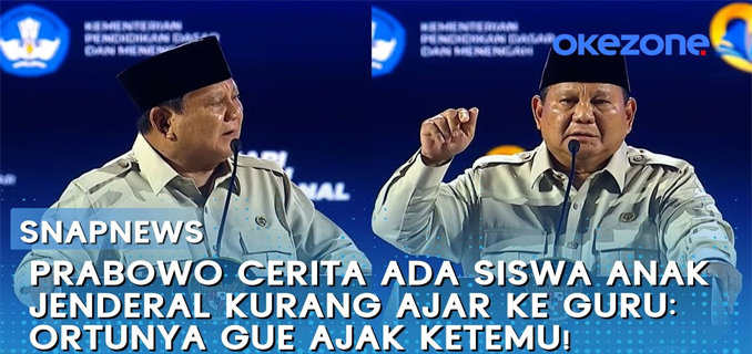 Cerita Prabowo Sentil Anak Jenderal Tak Sopan dengan Guru